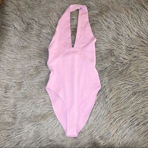 ZARA: Wrap Bodysuit Mauve